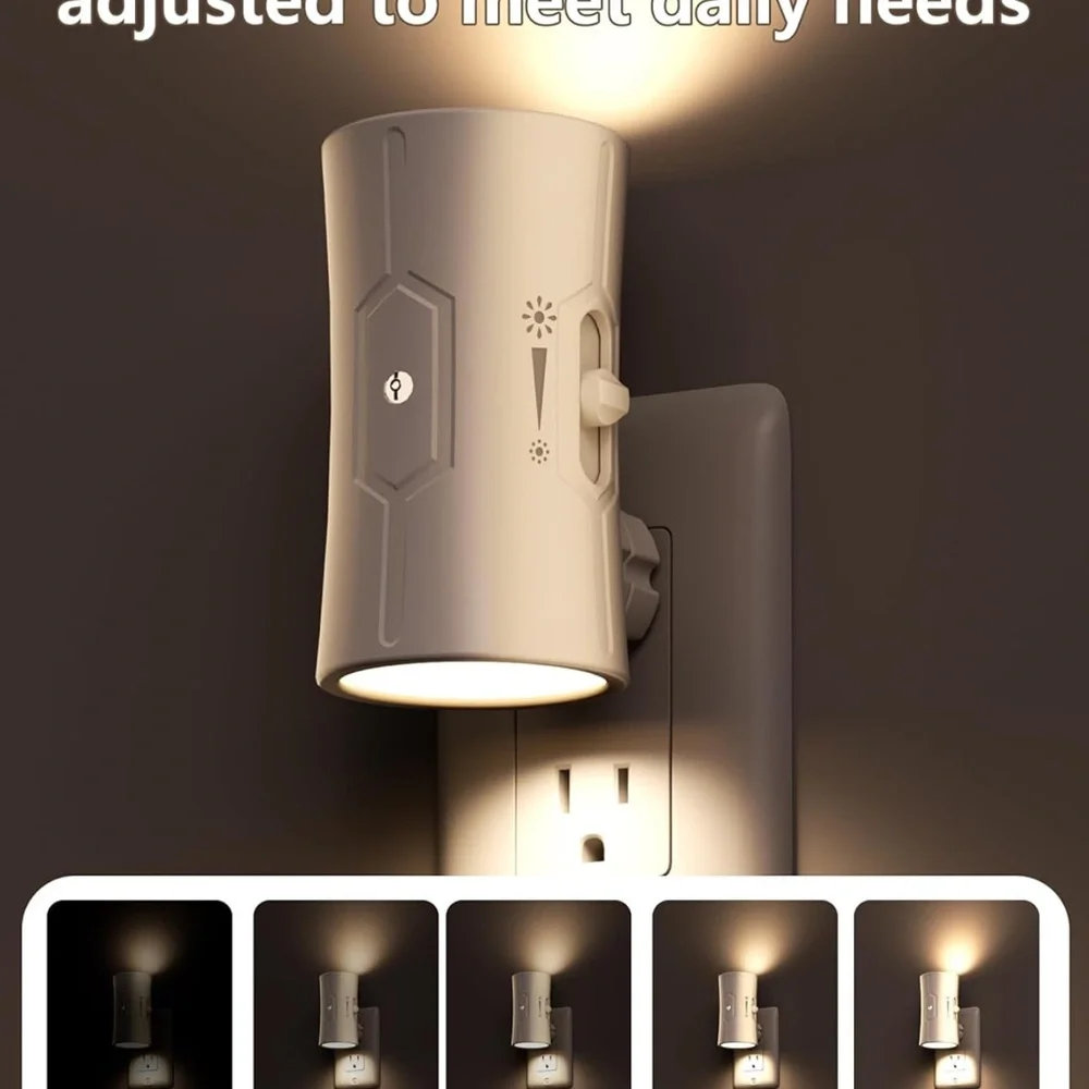Cream Night Light Plug-In Set
